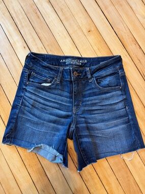 American Eagle Outfitters Dark Blue Super Super Stretch Denim Shorts